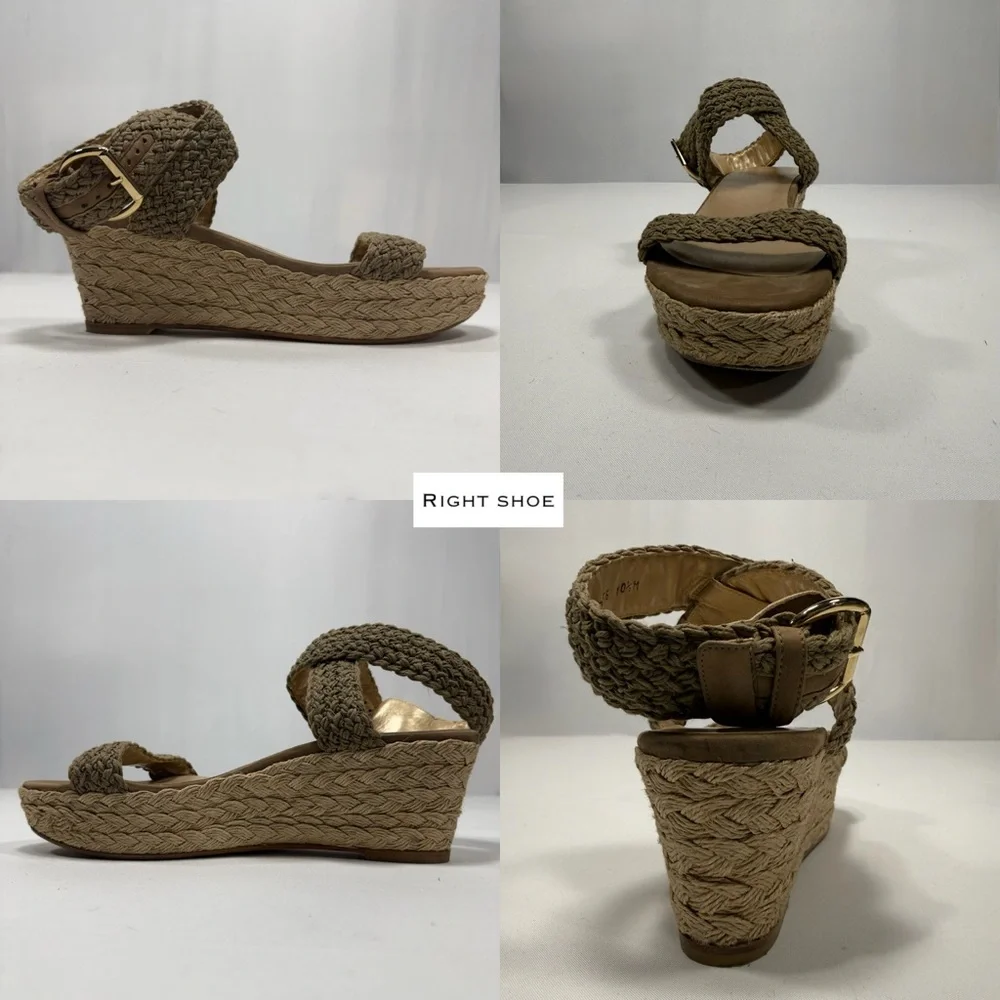 Crochet‎ Espadrille Stuart Weitzman Tan Wedge Platform Sandal 10.5
